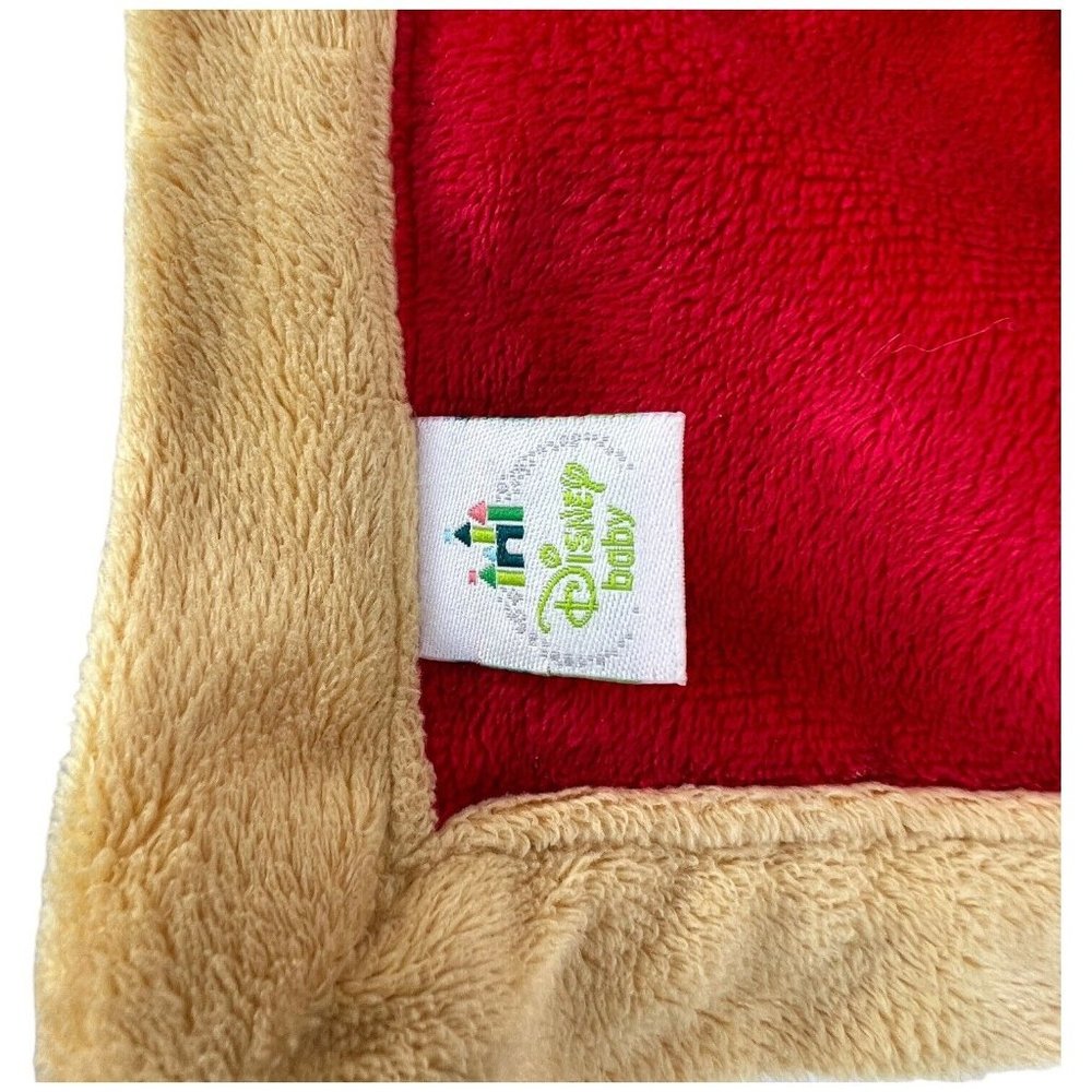 Disney Babies Winnie The Pooh Baby Lovey Plush Red Rattle Security Blanket Toy - Picture 5 of 5